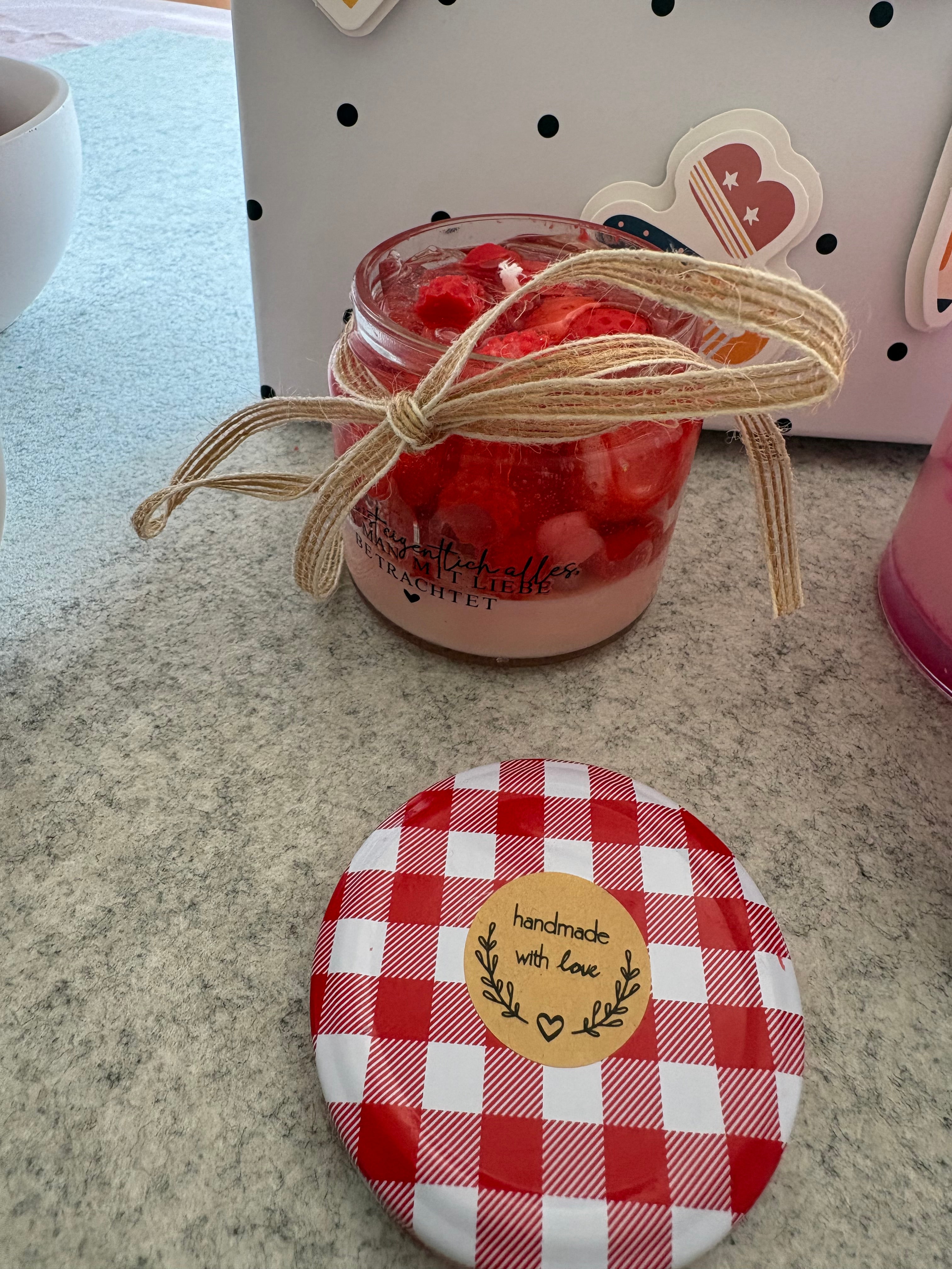 🍓 Strawberry Jam Kerze
