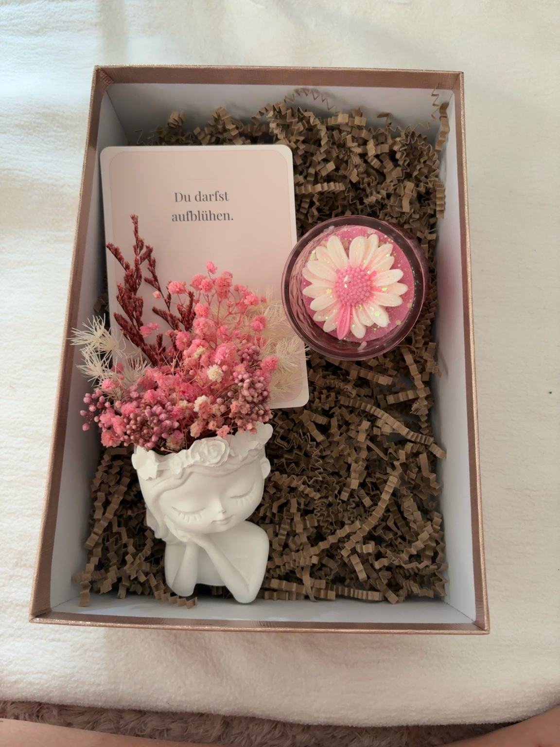 Du darfst aufblühen 🤍 – handgemachtes Geschenkset für einen Herzensmenschen
