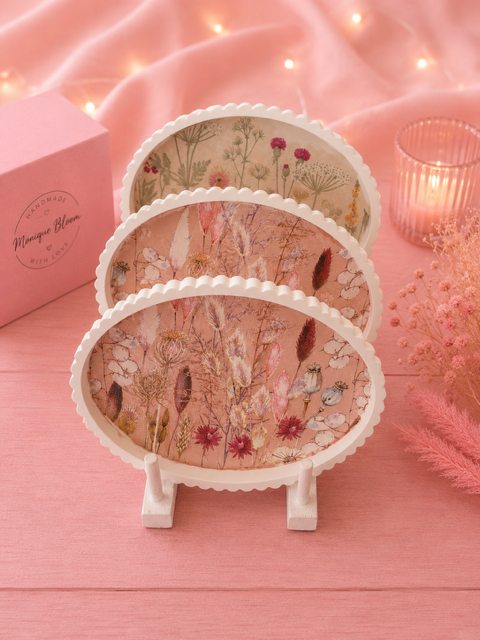 ✨ Bloom Harmony Dekotablett- Handgefertigt aus Gießpulver  ✨