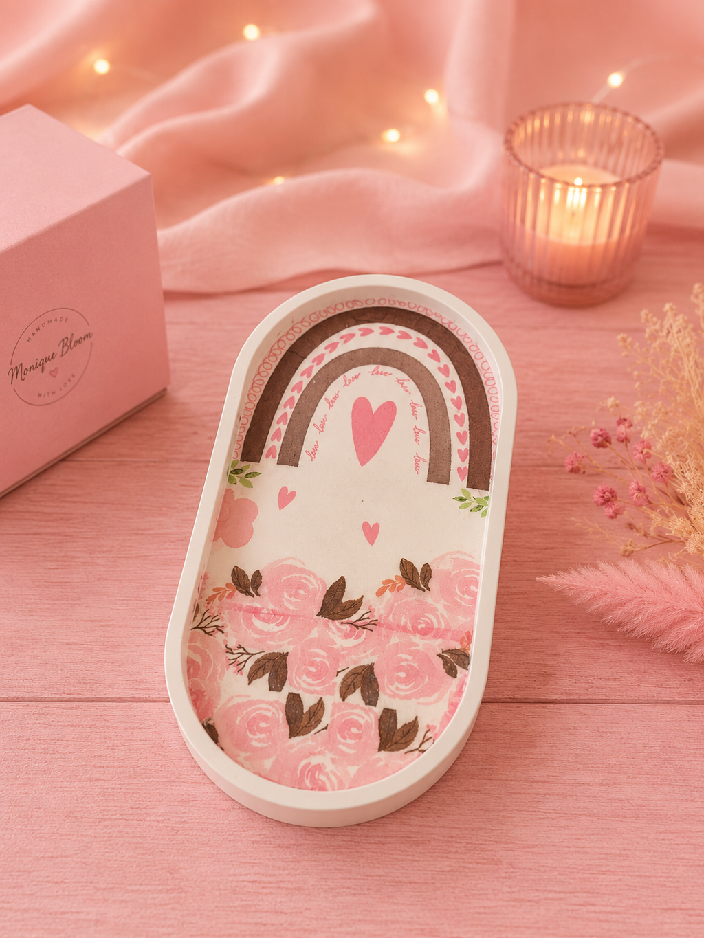 ✨ Bloom Harmony Dekotablett- Handgefertigt aus Gießpulver  ✨