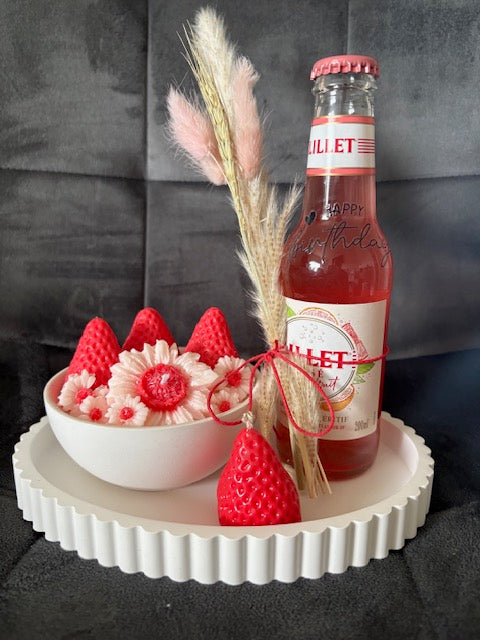 Erdbeer- Kerzen Geschenkset